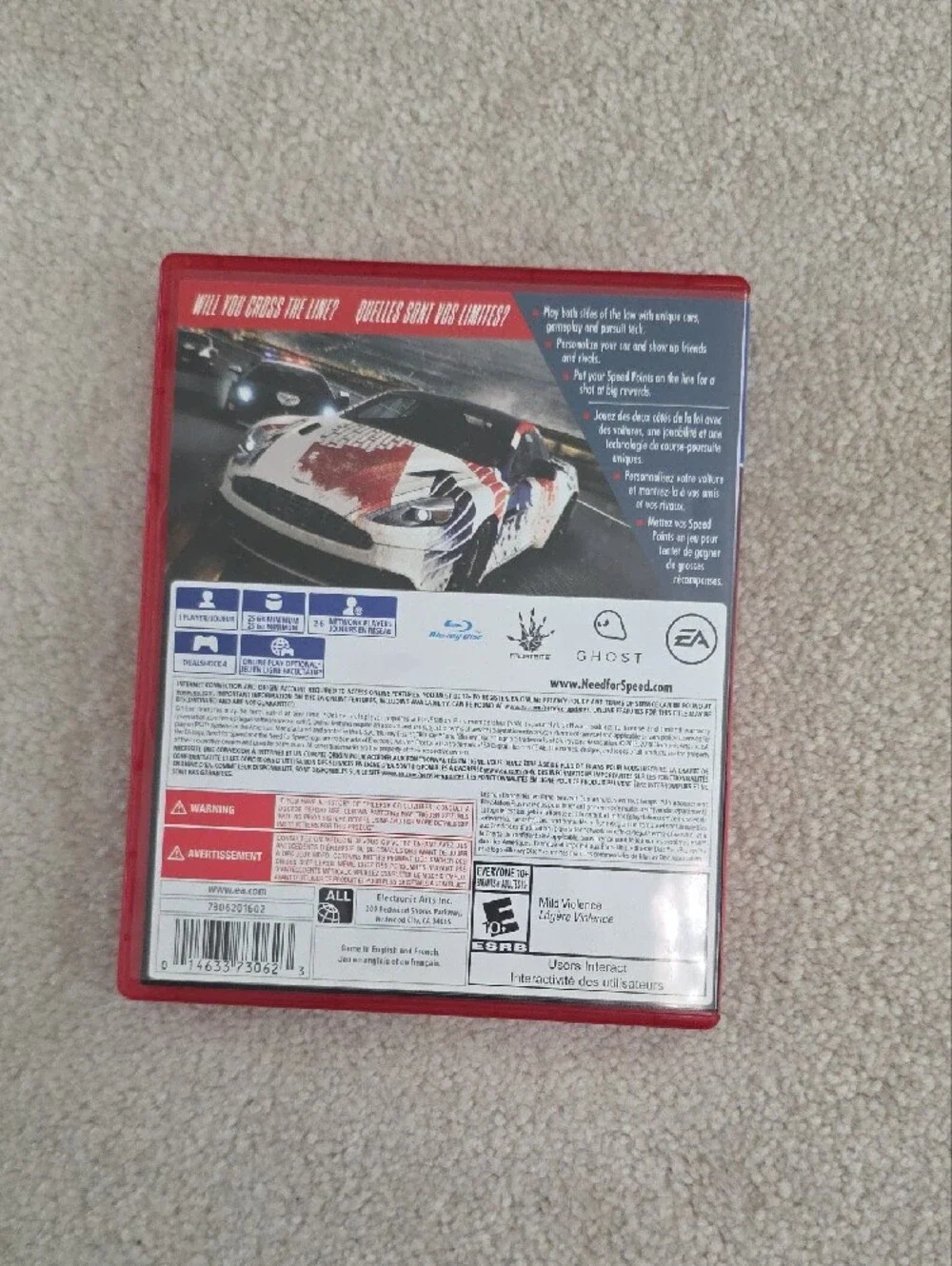PS4 PlayStation Hits - Need for Speed Rivals (Red Case)